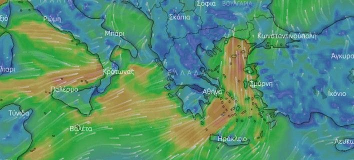 Δείτε live πώς κινείται η κακοκαιρία (windy.com) και οι... ψυχρές αέριες μάζες (earth.nullschool.net)