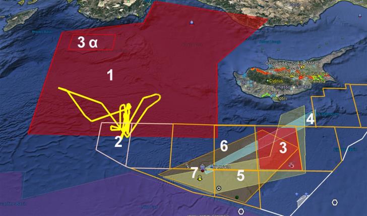 Η Τουρκία φροντίζει για τη διατήρηση της έντασης στην Ανατολική Μεσόγειο (χάρτης) . Στη δέσμευση περιοχής 90.000 .....